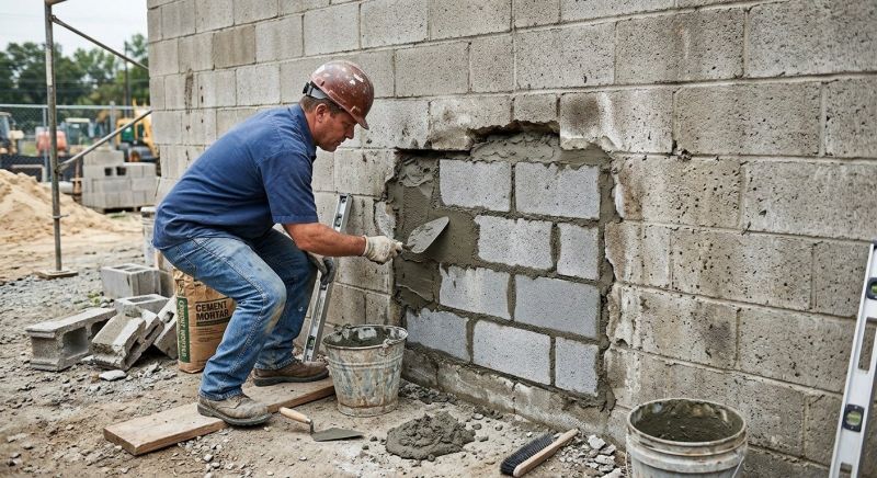 Cinder Block Wall Repair in Bloomfield, NJ