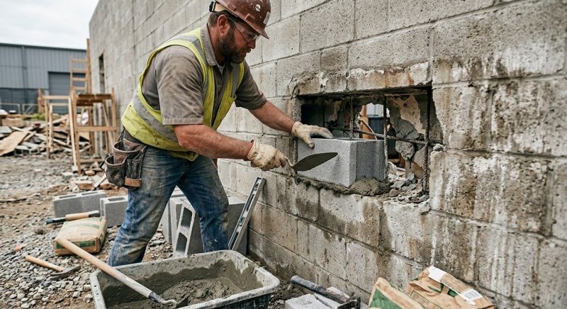Cinder Block Wall Repair in Chatham, NJ