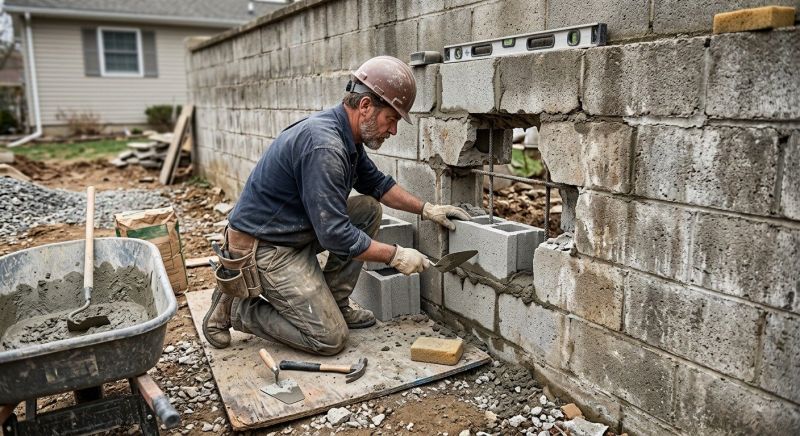 Cinder Block Wall Repair in East Brunswick, NJ