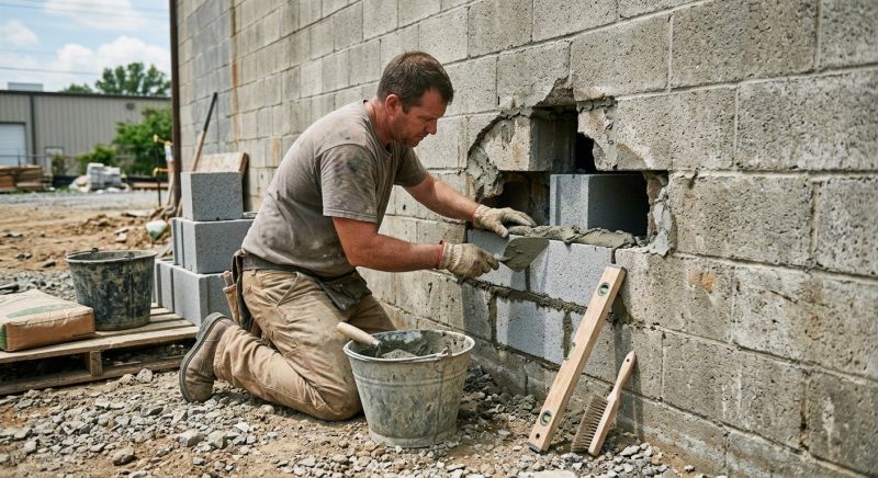 Cinder Block Wall Repair in Forest Hills, NY
