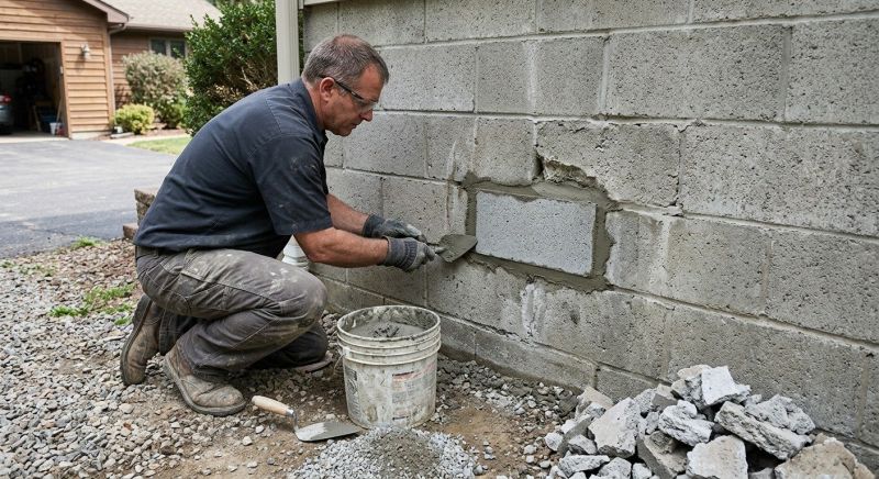Cinder Block Wall Repair in Tenafly, NJ